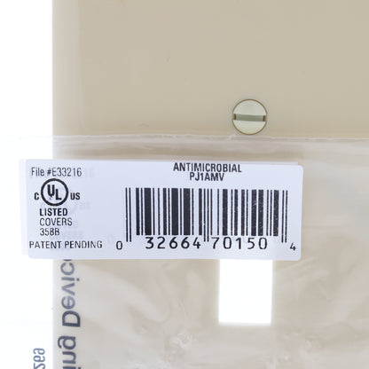 Cooper PJ1AMV Ivory 1-Gang Toggle Switch Unbreakable Nylon Mid-Size Wallplate