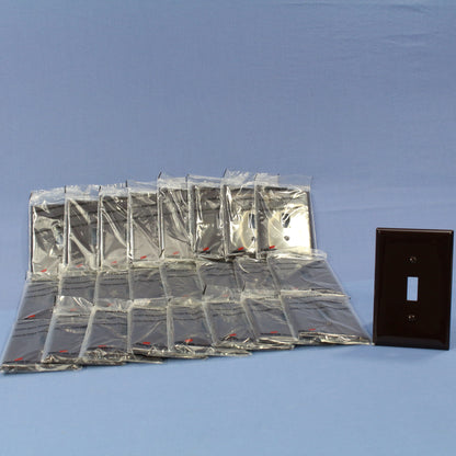 Cooper PJ1B Brown 1-Gang Toggle Unbreakable Nylon Mid-Size Wallplate Cover 25pcs
