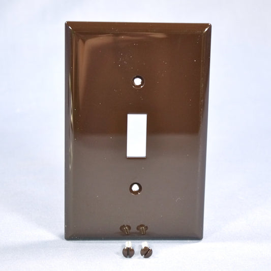 Cooper PJ1B Brown 1-Gang Toggle Switch Unbreakable Mid-Size Wallplate Cover