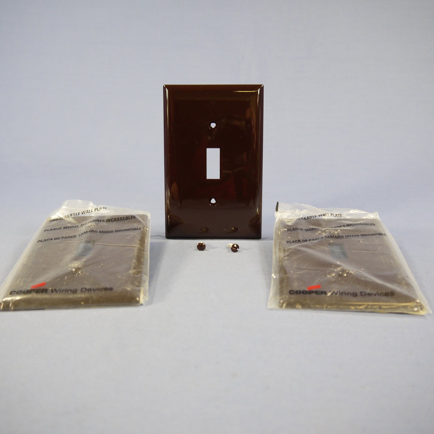 Cooper PJ1B Brown 1-Gang Toggle Unbreakable Nylon Mid-Size Wallplate Cover 3pcs