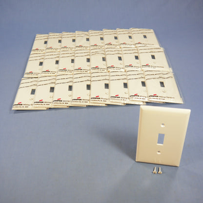 Cooper PJ1LA Light Almond 1-Gang Mid-Size Toggle Switch Nylon Wallplates 25pcs