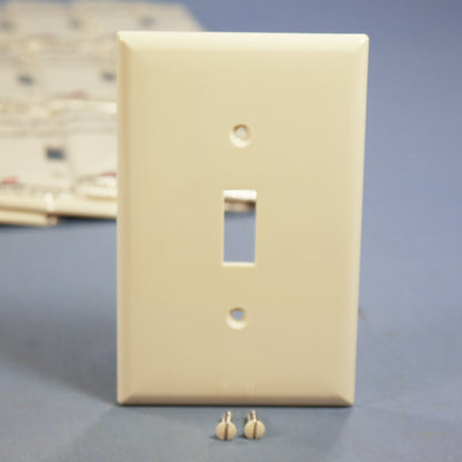 Cooper PJ1LA Light Almond 1-Gang Mid-Size Toggle Switch Nylon Wallplates 25pcs