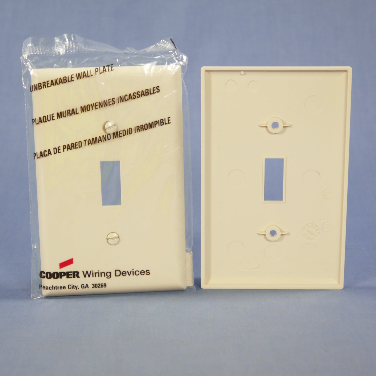 Cooper PJ1LA Light Almond 1-Gang Mid-Size Toggle Switch Nylon Wallplates 25pcs
