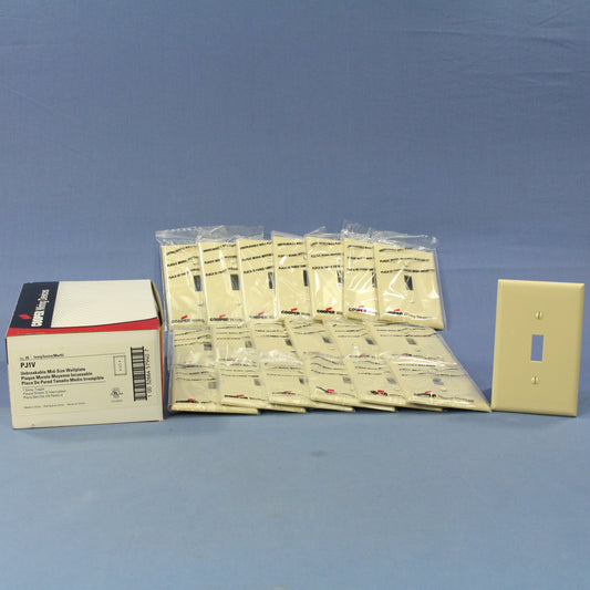 Cooper PJ1V Ivory 1-Gang Toggle Unbreakable Nylon Mid-Size Wallplate Cover 20pcs