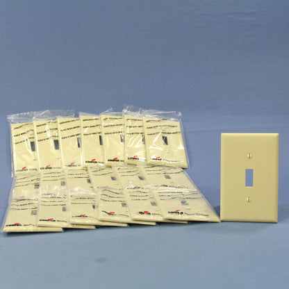 Cooper PJ1V Ivory 1-Gang Toggle Unbreakable Nylon Mid-Size Wallplate Cover 20pcs