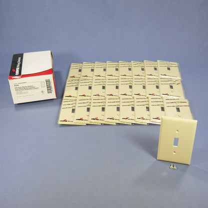 Cooper PJ1V Ivory 1-Gang Toggle Unbreakable Nylon Mid-Size Wallplate Cover 25pcs