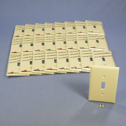 Cooper PJ1V Ivory 1-Gang Toggle Unbreakable Nylon Mid-Size Wallplate Cover 25pcs