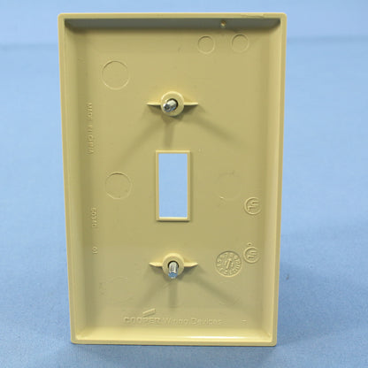 Cooper PJ1V Ivory 1-Gang Toggle Unbreakable Nylon Mid-Size Wallplate Cover 3pcs
