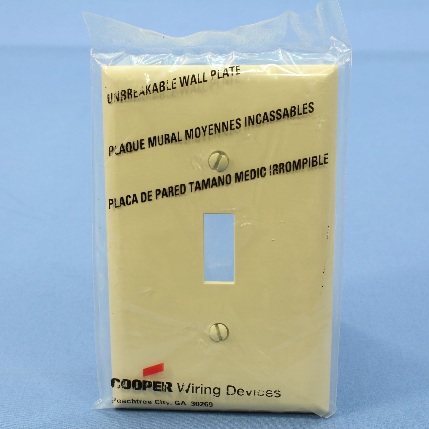 Cooper PJ1V Ivory 1-Gang Toggle Unbreakable Nylon Mid-Size Wallplate Cover 3pcs