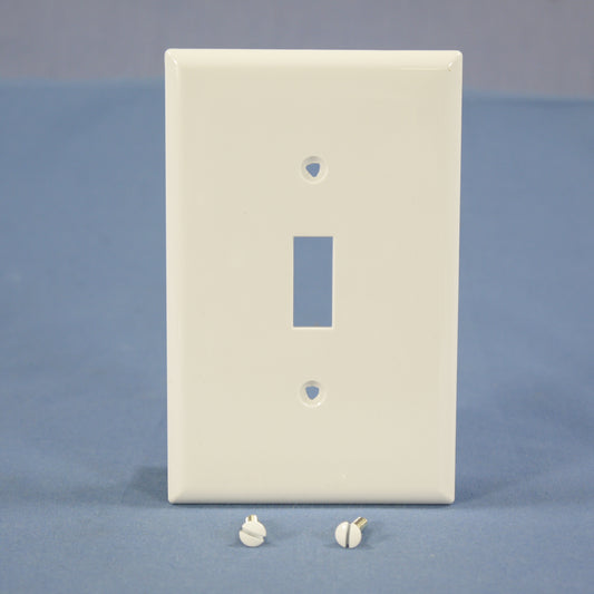 Cooper PJ1W White 1-Gang Toggle Switch Unbreakable Mid-Size Wallplate Cover