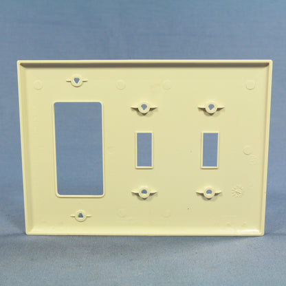 Cooper PJ226LA Lt Almond 3-Gang Toggle Decorator Unbreakable Mid-Size Wallplate