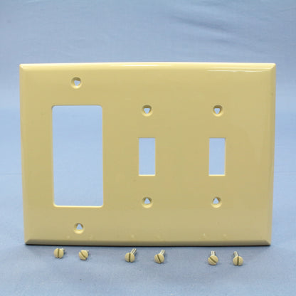 Cooper PJ226V Ivory Mid-Size 3-Gang Decorator GFCI Toggle Cover Plates 15-Pack