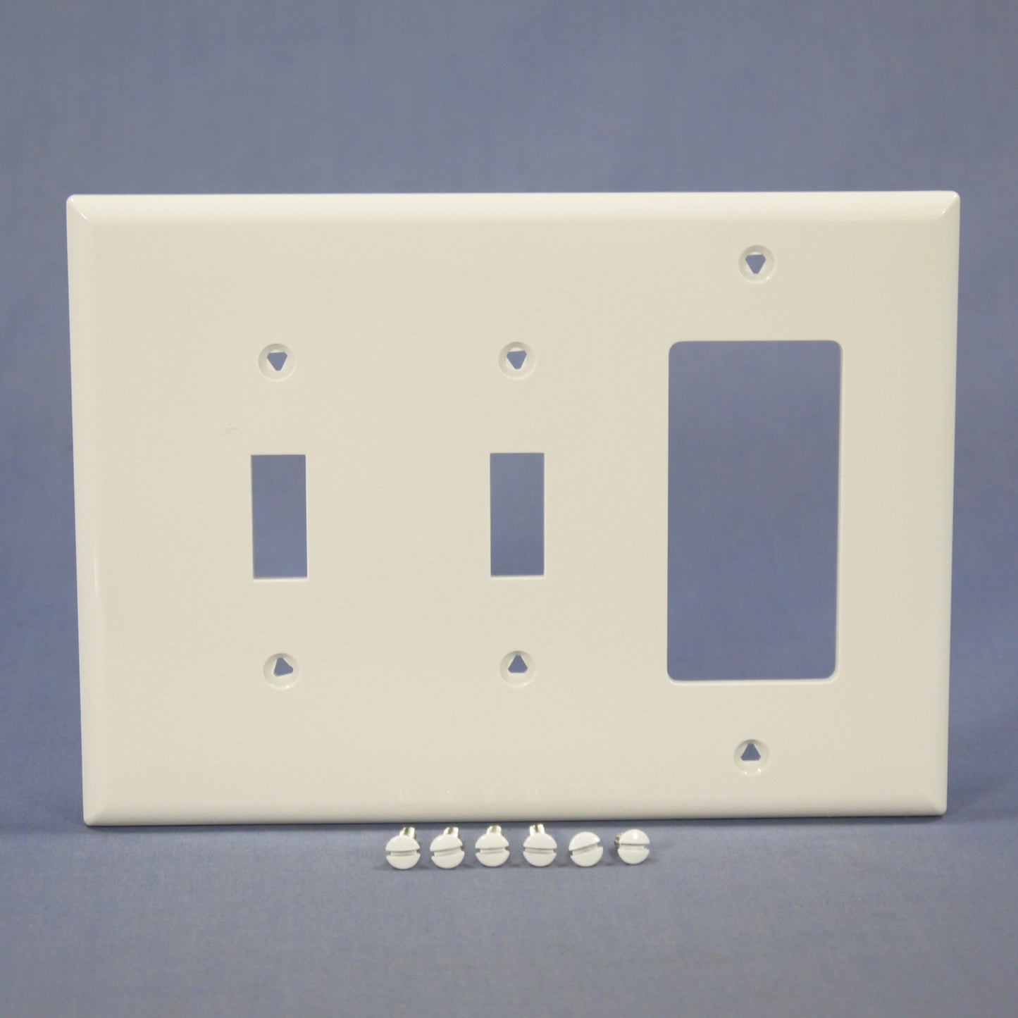 Cooper PJ226W White 3-Gang Toggle Decorator Unbreakable Mid-Size Wallplate Cover