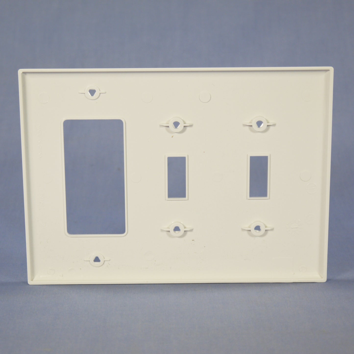 Cooper PJ226W White 3-Gang Toggle Decorator Unbreakable Mid-Size Wallplate Cover