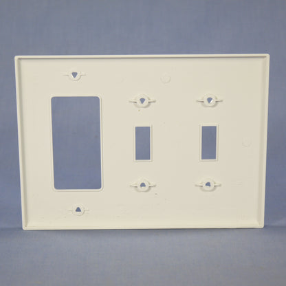 Cooper PJ226W White 3-Gang Toggle Decorator Unbreakable Mid-Size Wallplate Cover