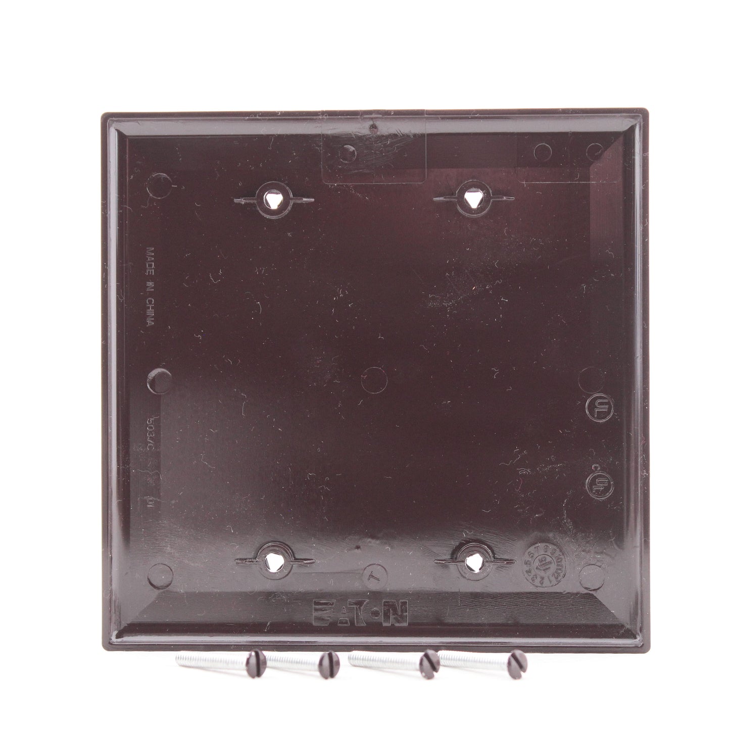 Cooper PJ23B Brown 2-Gang Mid-Size Unbreakable Blank Wallplate Nylon Cover