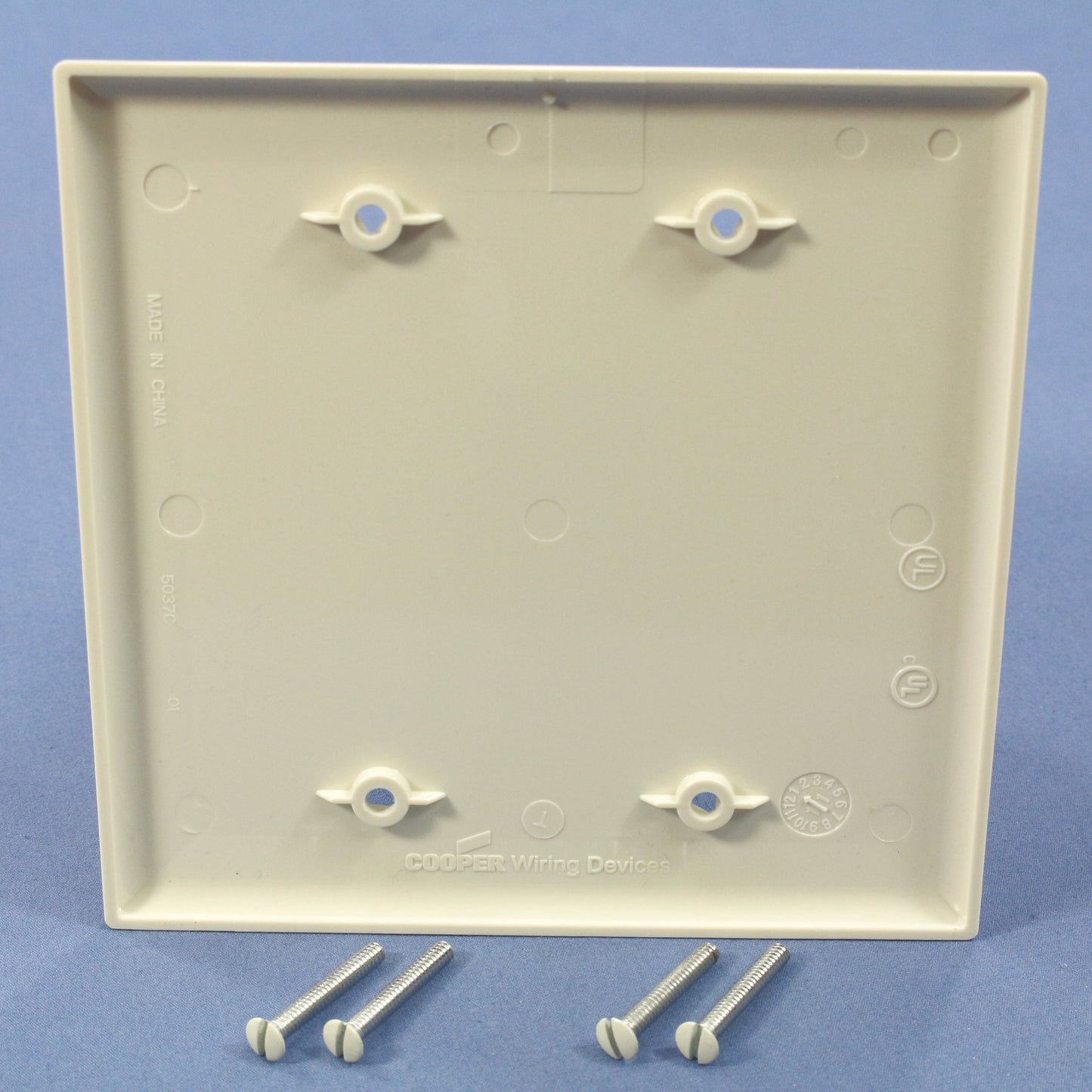 Cooper PJ23LA Lt Almond 2-Gang Blank Unbreakable Mid-Size Covers Box Mount 20pcs