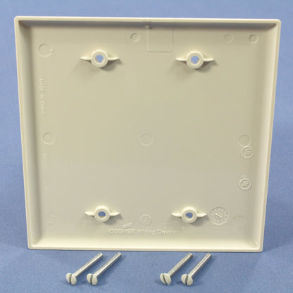 Cooper PJ23LA Lt Almond 2-Gang Blank Unbreakable Mid-Size Covers Box Mount 20pcs