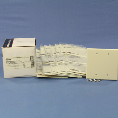 Cooper PJ23LA Lt Almond 2-Gang Blank Unbreakable Mid-Size Covers Box Mount 20pcs