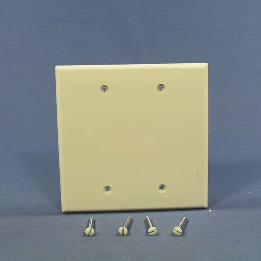 Cooper PJ23LA Light Almond 2-Gang Blank Unbreakable Mid-Size Wallplate Box Mount