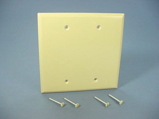 Cooper PJ23V Ivory 2-Gang Unbreakable Mid-size Blank Nylon Wallplate Cover