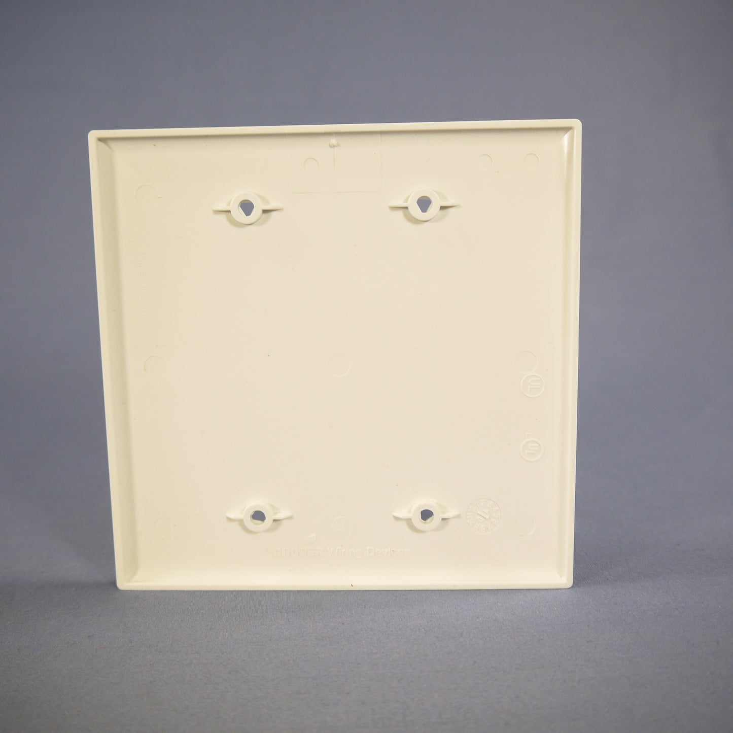 Cooper PJ23W White MidSize 2Gang Blank Nylon Unbreakable Wallplate Covers 2-Pack