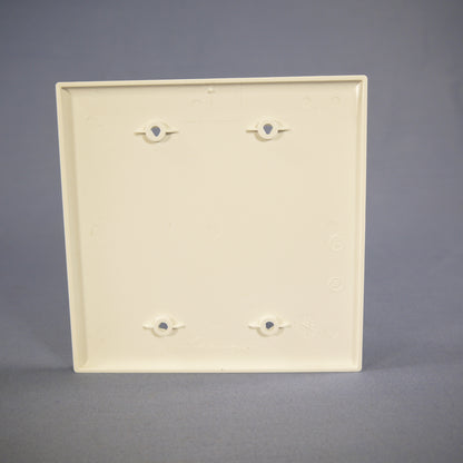 Cooper PJ23W White MidSize 2Gang Blank Nylon Unbreakable Wallplate Covers 2-Pack