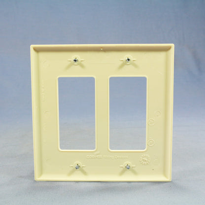 Cooper PJ262A Almond 2-Gang Decorator GFCI Nylon Mid-Size Wallplate Cover 20pcs