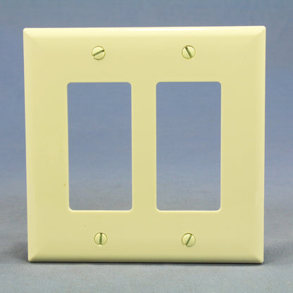 Cooper PJ262A Almond 2-Gang Decorator GFCI Unbreakable Mid-Size Wallplate Cover