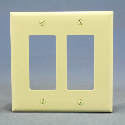 Cooper PJ262A Almond 2-Gang Decorator GFCI Unbreakable Mid-Size Wallplate Cover