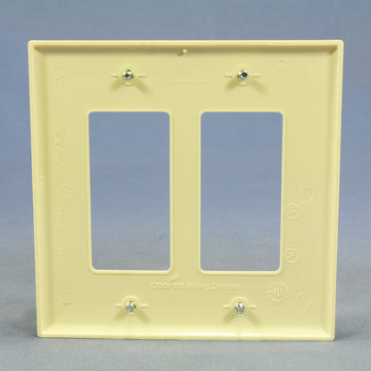 Cooper PJ262A Almond 2-Gang Decorator GFCI Unbreakable Mid-Size Wallplate Cover