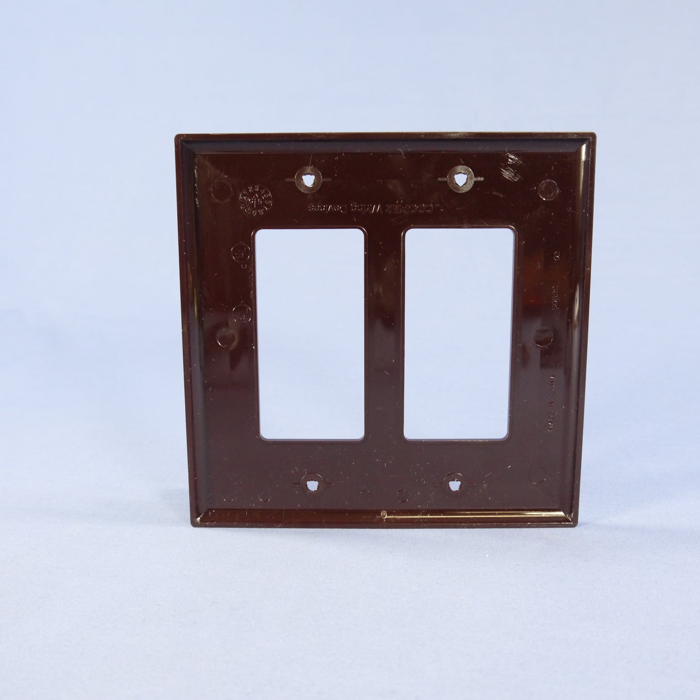 Cooper PJ262B Brown 2-Gang Decorator GFCI Unbreakable Mid-Size Wallplate Cover