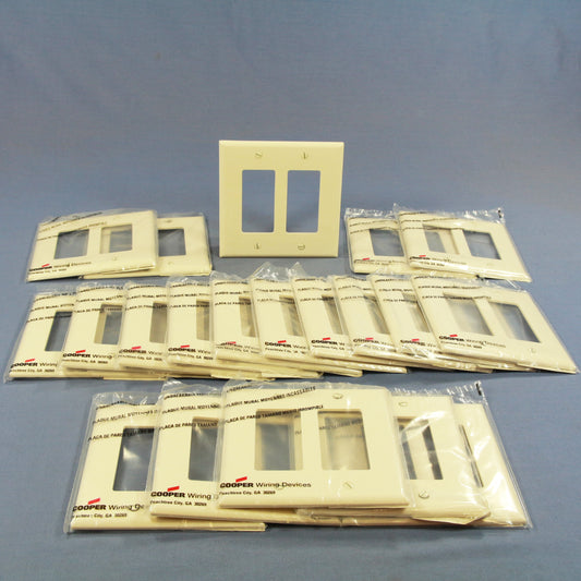 Cooper PJ262LA Light Almond 2-Gang Decorator GFCI Mid-Size Wallplate Cover 20pcs