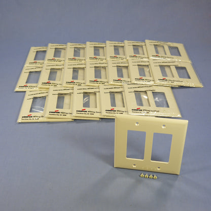 Cooper PJ262V Ivory 2-Gang Decorator GFCI Nylon Mid-Size Wallplate Cover 20-pack