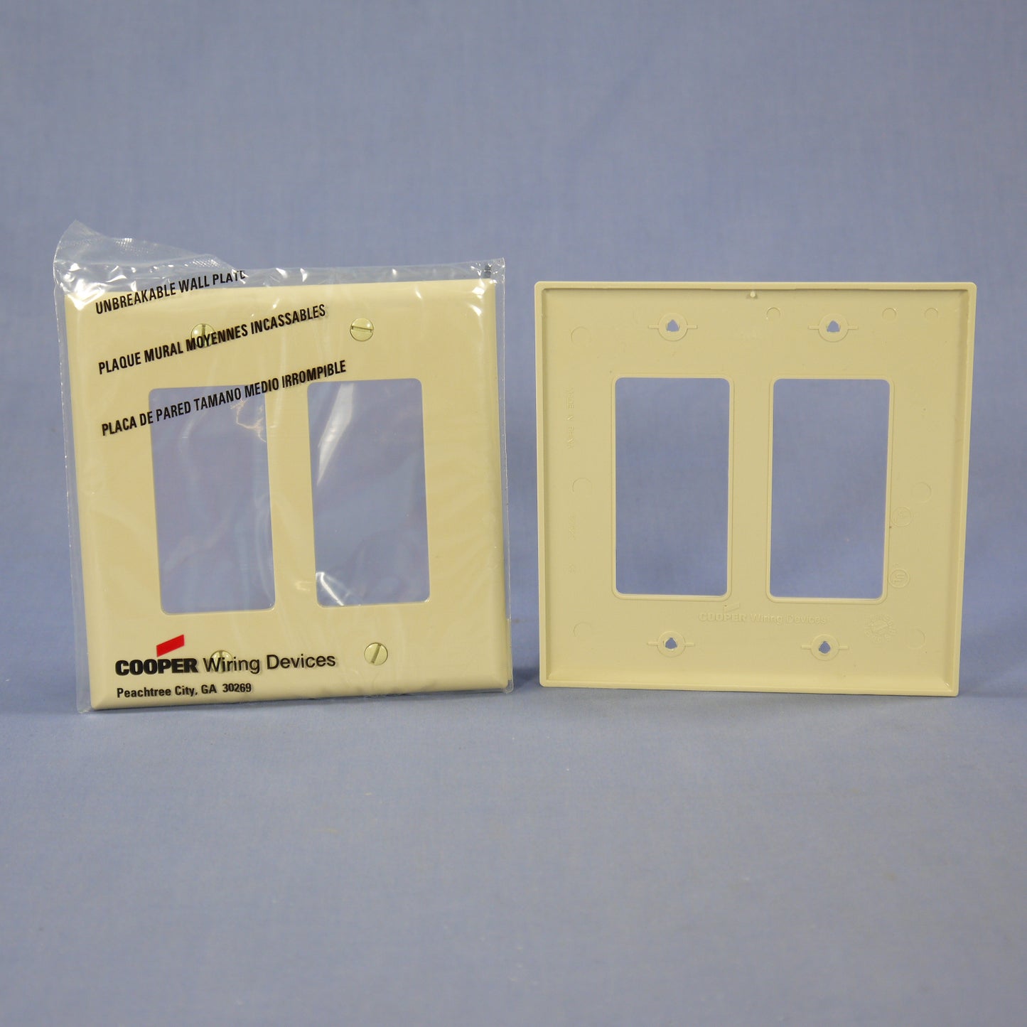Cooper PJ262V Ivory 2-Gang Decorator GFCI Nylon Mid-Size Wallplate Cover 20-pack