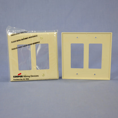 Cooper PJ262V Ivory 2-Gang Decorator GFCI Nylon Mid-Size Wallplate Cover 20-pack