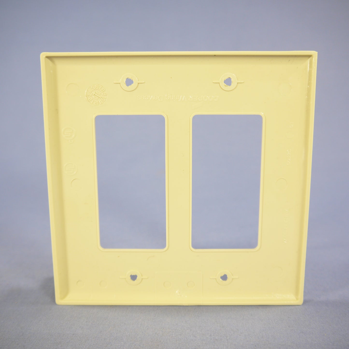 Cooper PJ262V Ivory 2-Gang Decorator GFCI Unbreakable Mid-Size Wallplate Cover