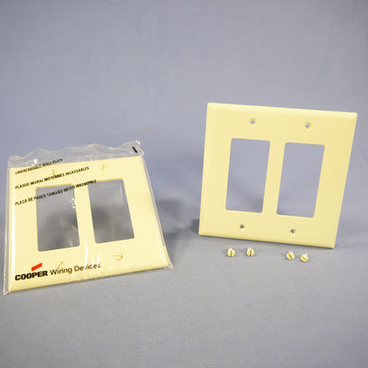 Cooper PJ262V Ivory 2-Gang Decorator GFCI Nylon Mid-Size Wallplate Cover 2-pack