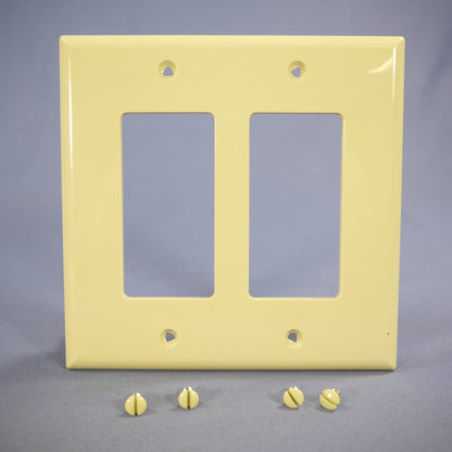 Cooper PJ262V Ivory 2-Gang Decorator GFCI Nylon Mid-Size Wallplate Cover 2-pack