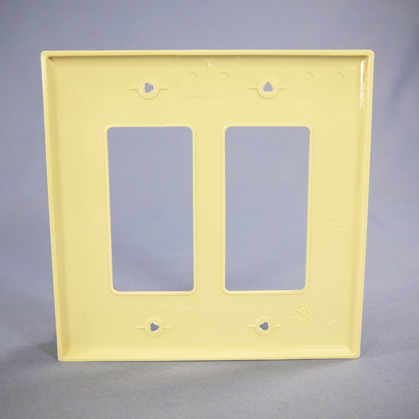 Cooper PJ262V Ivory 2-Gang Decorator GFCI Nylon Mid-Size Wallplate Cover 2-pack