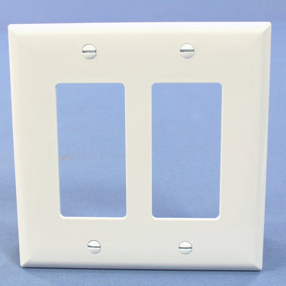 Cooper PJ262W White 2-Gang Decorator GFCI Nylon Mid-Size Wallplate Cover 20-pack