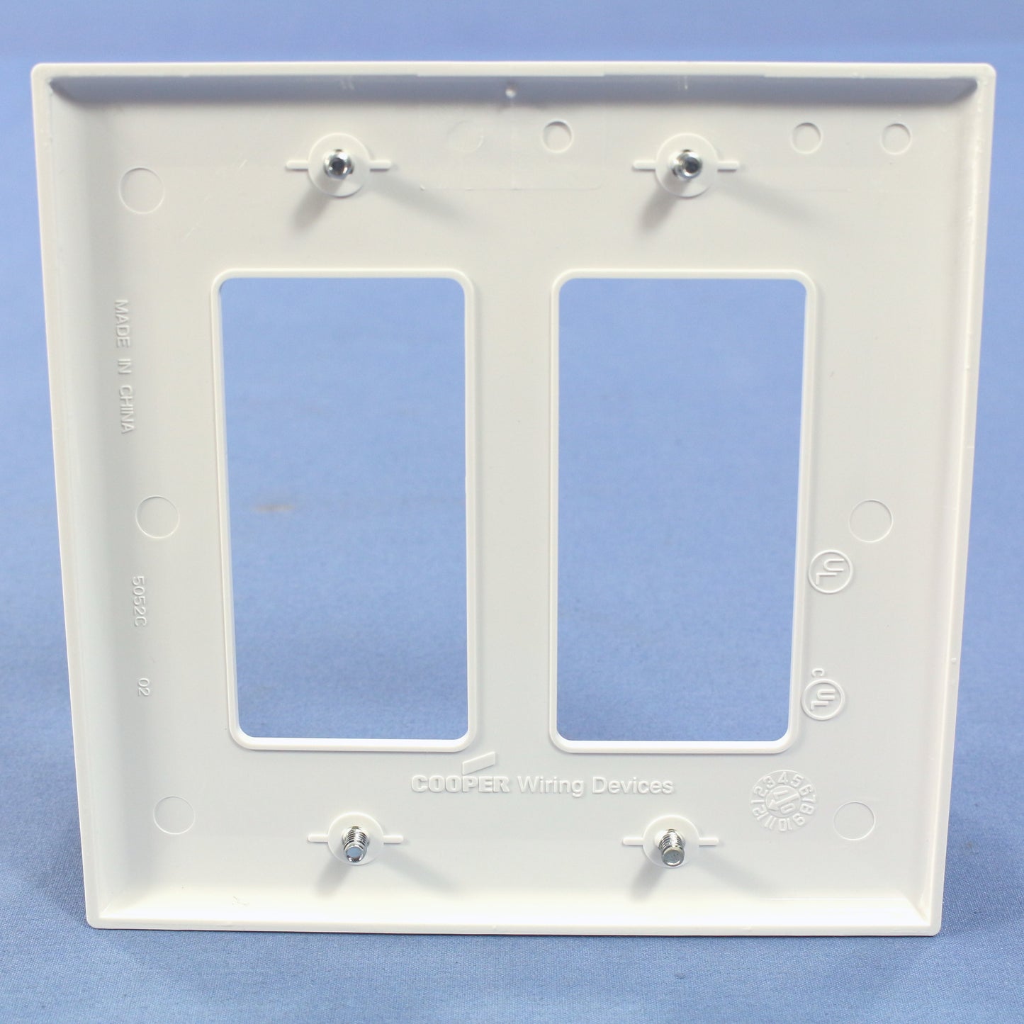 Cooper PJ262W White 2-Gang Decorator GFCI Nylon Mid-Size Wallplate Cover 20-pack