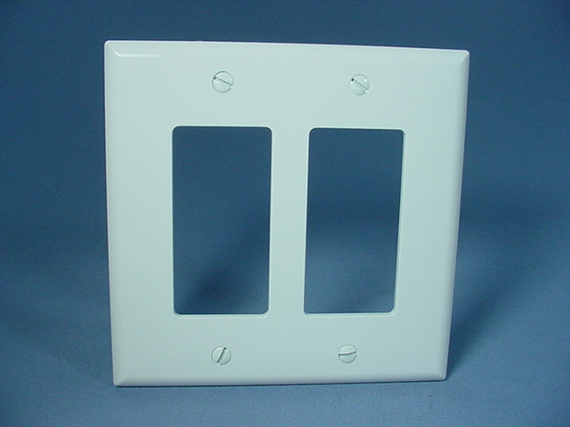 Cooper PJ262W White 2-Gang Decorator GFCI Unbreakable Mid-Size Wallplate Cover