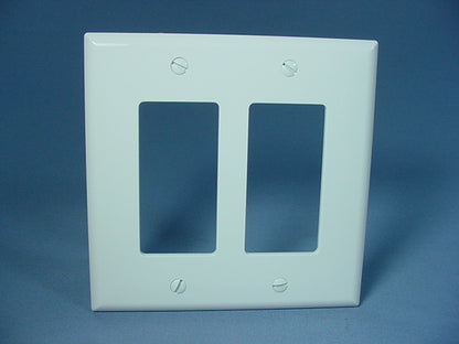 Cooper PJ262W White 2-Gang Decorator GFCI Unbreakable Mid-Size Wallplate Cover