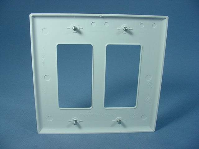 Cooper PJ262W White 2-Gang Decorator GFCI Unbreakable Mid-Size Wallplate Cover