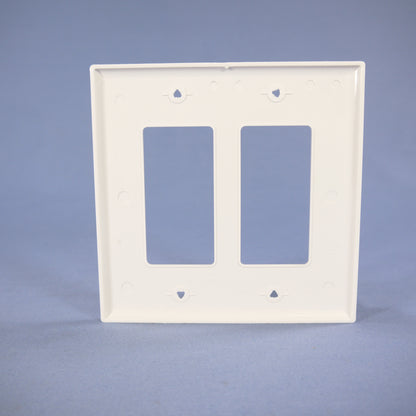Cooper PJ262W White 2-Gang Decorator GFCI Nylon Mid-Size Wallplate Cover 2-pack