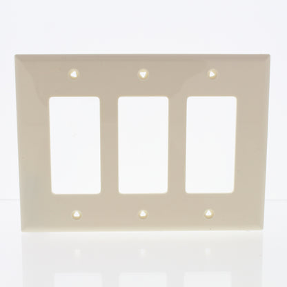 Cooper PJ263A Almond 3-Gang Decorator GFCI Nylon Mid-Size Wallplate Cover 10pcs