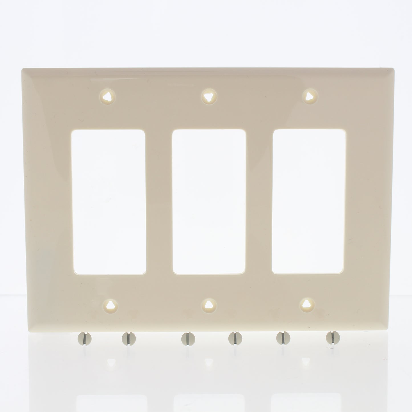 Cooper PJ263A Almond 3-Gang Decorator GFCI Nylon Mid-Size Wallplate Cover 10pcs