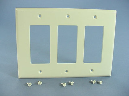 Cooper PJ263A Almond 3-Gang Decorator GFCI Unbreakable Mid-Size Wallplate Cover