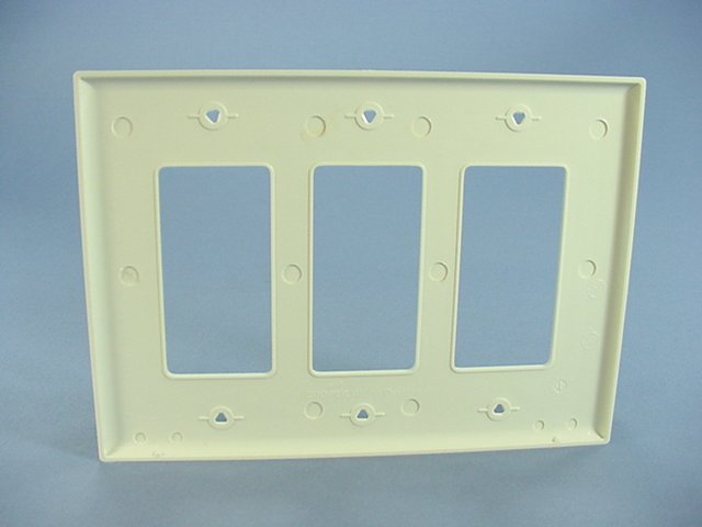Cooper PJ263A Almond 3-Gang Decorator GFCI Unbreakable Mid-Size Wallplate Cover
